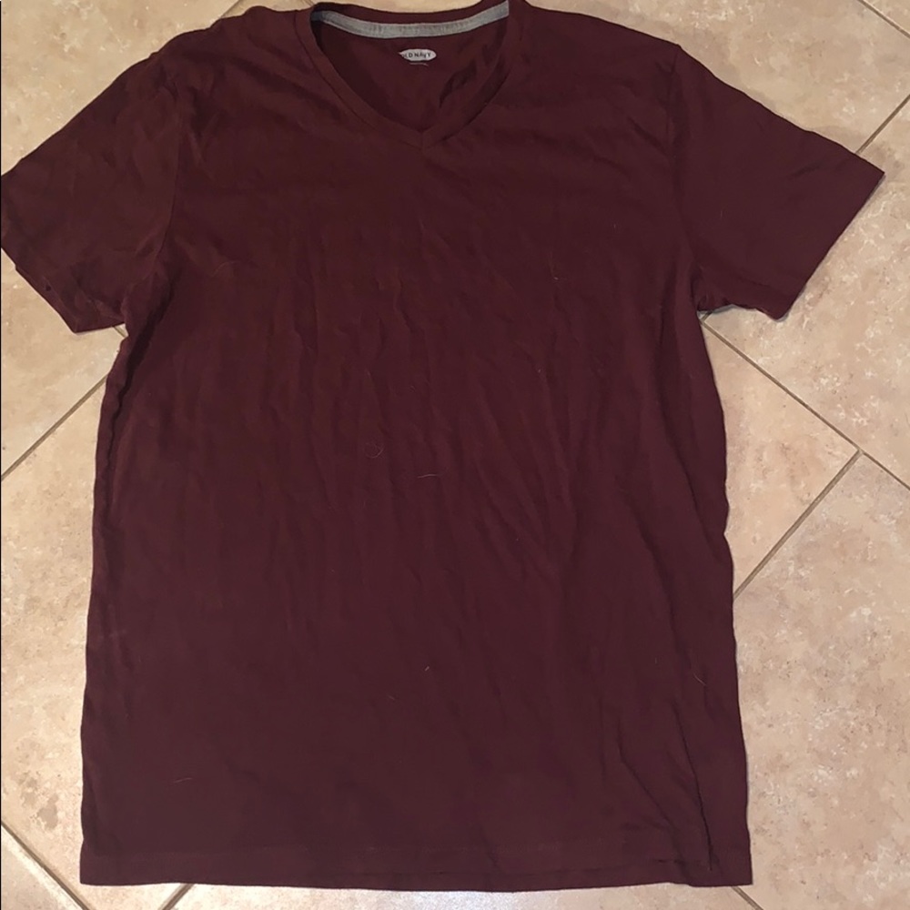 V-neck tee shirt.